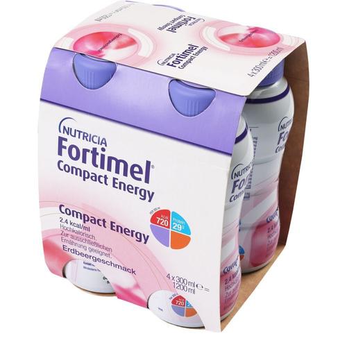 Fortimel Compact Energy Erdbeere 4x300 ml Flüssigkeit