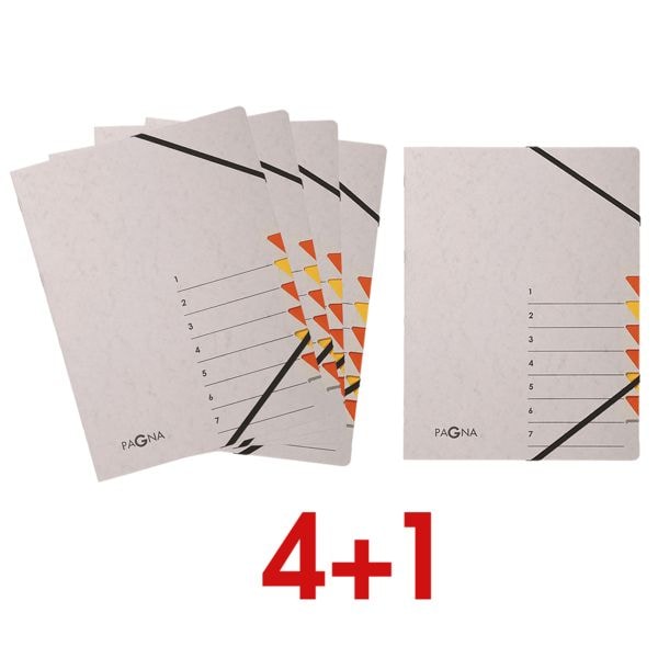 Pagna 5x Ordnungsmappe »Easy Grey« 7-teilig, 4+1 Aktion orange, 24x32x4 cm Image