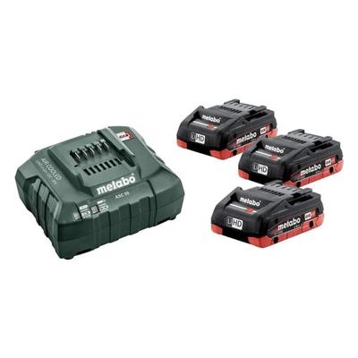 3 Akkus 18 Volt 4,0 Ah LiHD + Ladegerät, metabo