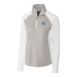 Women's Cutter & Buck Gray North Carolina Tar Heels Forge Tonal Half-Zip Pullover Jacket