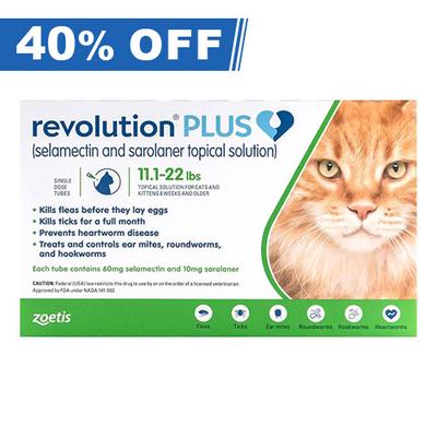 Revolution Plus For Large Cats 11-22lbs (Green) 6 Pack - 40% Off Today