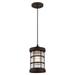 Westinghouse 63615 - 1 Light Oil Rubbed Bronze Clear Crackle Glass Mini Pendant Light Fixture (1LT Pend ORB w/Highlights w/Clr Crackle Gls)