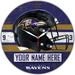 WinCraft Baltimore Ravens Personalized 14'' Round Wall Clock