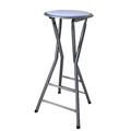 Folding High Chair, Round Breakfast Kitchen Bar Stool Furniture Compact High Chair PU Artificial Leather - Height: 70CM; Color: Black, White,33x33x70cm