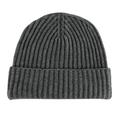 Love Cashmere Women's Ribbed 100% Cashmere Beanie Hat - Dark Grey - Made in Scotland