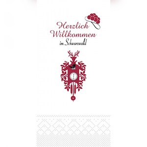 Mank Serviette Tissue Herzlich Willkommen im Schwarzwald, 40 x 40 cm, 1/8 Falz, 125 Stück