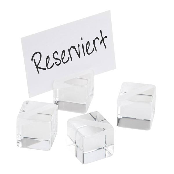 APS Kartenhalter/Tischkartenhalter, 4er Set je 3 x 3 cm, H: 3 cm Image