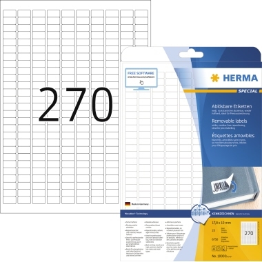 HERMA Haftetikett 10000 17,8x10mm weiß 6.750 St./Pack. Image