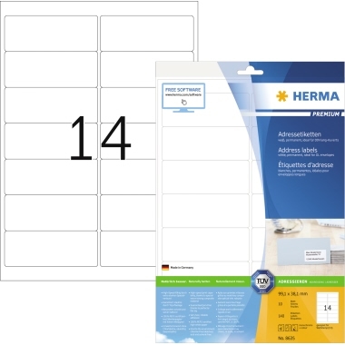 HERMA Etikett 8635 99,1x38,1mm ws 140 St./Pack. Image