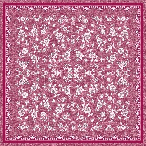 Mank Tischdecke Airlaid Lace in Bordeaux, 80 x 80 cm, 20 Stück - Mitteldecke Tischtuch Ornamente Rosen Image
