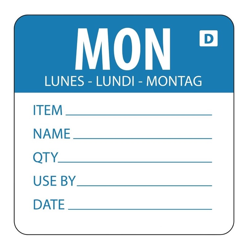 Vogue auflösbare Etiketten Montag blau Image
