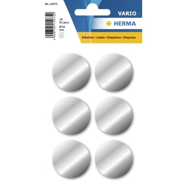 HERMA Schmucketikett 15075 rund 32mm silber 18 St./Pack. Image