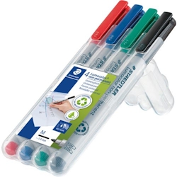 STAEDTLER Lumocolor Lumocolor 315 OHP-Marker 97% Recycelt Mittel Rundspitze 1 mm Farbig sortiert 4 Stück