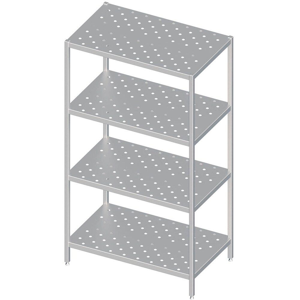 Stalgast Edelstahl Regal mit gelochten Böden, 1400x700x1800 mm, verschweißt