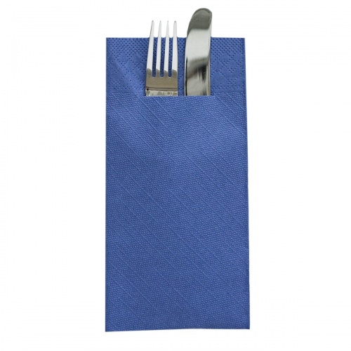 Mank Besteckservietten Tissue Deluxe in Royalblau, 40 x 40 cm, 1/8 Falz, 75 Stück - Bestecktaschen Image