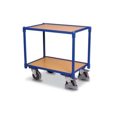 VARIOfit Tischwagen, Tragl. 250kg für Euro-Norm, Ladefl. LxB 605x410mm, 2 Etagen, RAL5010 Image