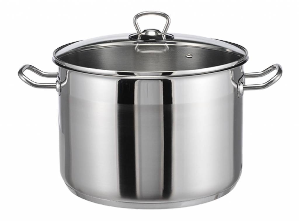 Haushalt International HI 22054 Edelstahl Kochtopf Universaltopf Topf mit Glasdeckel 10L Image