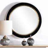 Uttermost Nayla Black w/ Antique Brass 36" Round Wall Mirror