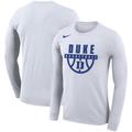 Men's Nike White Duke Blue Devils Basketball Drop Legend Long Sleeve Performance T-Shirt