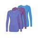 Adar Underscrubs for Women Multi Color 3 Pack - Long Sleeve Underscrub Comfort Tee - 2903M - Heather Pool Blue/Heather Purple/Heather Royal Blue - XL