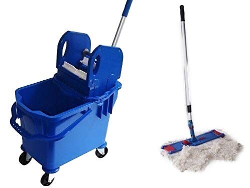 CleanSV Wischset Bay blau Laschenmop 40 cm, Putzeimer mit Presse und Inneneimer, Lamo Mopset Image