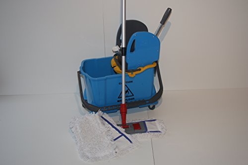 CleanSV© Wischset Nuvo 50 cm - Reinigungswagen mit Presse und 10 L. Inneneimer für Schmutzwasser, ein Mopset 50 cm: 3 x 50 cm Baumwollmops, 50 cm Image