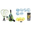 Speedminton® Junior Set – Original Speed Badminton/Crossminton Kinder Set inkl. 2 Fun Speeder®, Tasche Night Speeder - 3er Pack leuchtende Speed Badminton/Crossminton Bälle