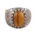 Dotted Diamonds,'Men's Tiger's Eye Ring Crafted in India'