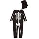 Carnival Toys Kostüm/Verkleidung Jumpsuit Skelett mit Kopfbedeckung, Größe 4-5 Jahre