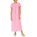 Shadowline Women's Petals 53 Inch Short Flutter Sleeve Long Gown, Rosy Pink, Medium