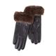 Isotoner Ladies Luxury Leather Gloves with Faux Fur Cuff