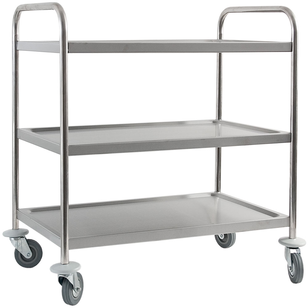 Stalgast Edelstahl Servierwagen, mit drei Borden, 845 x 525 x 940 mm (BxTxH) Image