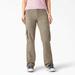 Dickies Women's Relaxed Fit Straight Leg Cargo Pants - Rinsed Desert Sand Size 4 (FP777)