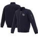 Men's JH Design Navy Lehigh Valley IronPigs Embroidered Logo Full-Zip Nylon Bomber Jacket