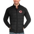 Men's Antigua Black Cincinnati Reds Altitude Full-Zip Jacket