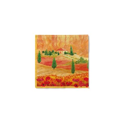 Sovie HORECA Serviette Lombardia in terrakotta aus Tissue 40 x 40 cm, 100 Stück – Landschaft Toskana