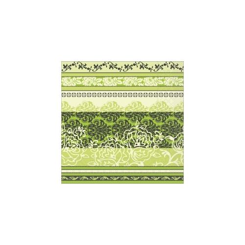 Sovie HORECA Serviette Thea in lime aus Tissue 33 x 33 cm, 100 Stück – Ornamente Schnörkel
