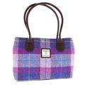 Glen Appin Harris Tweed Classic Handbag - LB1003 - Cassley (Colour 47 Pink Purple Check)