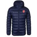 Arsenal FC Official Football Gift Mens Quilted Hooded Winter Jacket Navy Medium