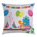 East Urban Home Happy Birhtday Indoor/Outdoor 26" Throw Pillow Cover Polyester | 26 H x 26 W x 0.1 D in | Wayfair 50FCEBCF55CF423CB023995489643A91