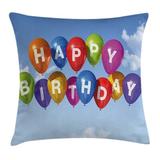 East Urban Home Happy Birthday Indoor/Outdoor 36" Throw Pillow Cover Polyester | 36 H x 36 W x 0.1 D in | Wayfair 80C860811B8B4EEF91882FE3323E7CB4