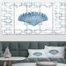 East Urban Home 'Navy Blue Scallop Shell ' Graphic Art Multi-Piece Image on Canvas Canvas, Wood in Blue/White | 28 H x 60 W x 1 D in | Wayfair