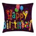 East Urban Home Happy Birthday Indoor/Outdoor 36" Throw Pillow Cover Polyester | 36 H x 36 W x 0.1 D in | Wayfair 1D1B6549D7AC40D5ACD75DD48A89D559