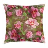 East Urban Home Indoor/Outdoor Floral 36" Throw Pillow Cover Polyester | 36 H x 36 W x 0.1 D in | Wayfair 7C8124F46F3C4F068FFFBF0694E4E1AC