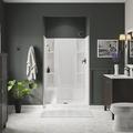 Sterling by Kohler 60" W x 74.5" H Framed Rectangle Shower Stall w/ Seat, Towel Bar & Base Included in Gray | 74.5 H x 60 W x 36 D in | Wayfair
