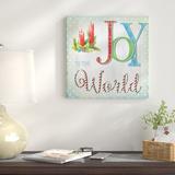 The Holiday Aisle® 'Candle Joy' Textual Art Print on Canvas Canvas/Metal in Green | 40 H x 40 W x 1 D in | Wayfair F7710919C08D4413A0BA9CC3DB4471CB