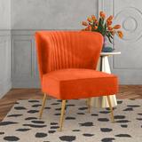 Accent Chair - Etta Avenue™ Euclid Upholstered Accent Chair w/ Metal Legs in Orange | 31 H x 26 W x 29.5 D in | Wayfair