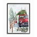 The Holiday Aisle® 'Holiday Fresh Christmas Trees on a Car Truck' Graphic Art Print Wood/Canvas in Brown | 20 H x 16 W x 1.5 D in | Wayfair