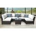 Lark Manor™ Aelwen 7 Piece Rattan Sectional Seating Group w/ Cushions Synthetic Wicker/All - Weather Wicker/Wicker/Rattan in Brown | Outdoor Furniture | Wayfair