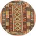 White 0.35 in Indoor Area Rug - World Menagerie Mahanoy Contemporary Orange/Brown/Blue Area Rug Polyester/Wool | 0.35 D in | Wayfair